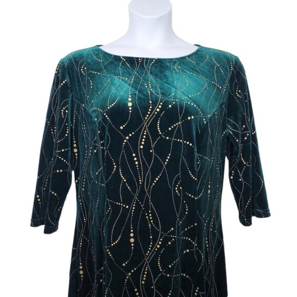 Ever Pretty Womens Green Velvet Metallic Gold High Low Bodycon Dress Size 20 NWT - Picture 2 of 8